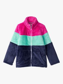 Hatley Kids' Colour Block Fleece Jacket, Patriot Blue, Patriot Blue