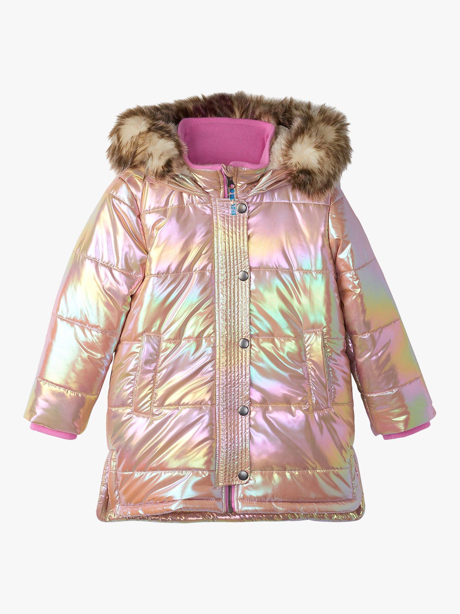 Hatley Kids Iridescent Sherpa Lined Puffer Jacket Pink Multi