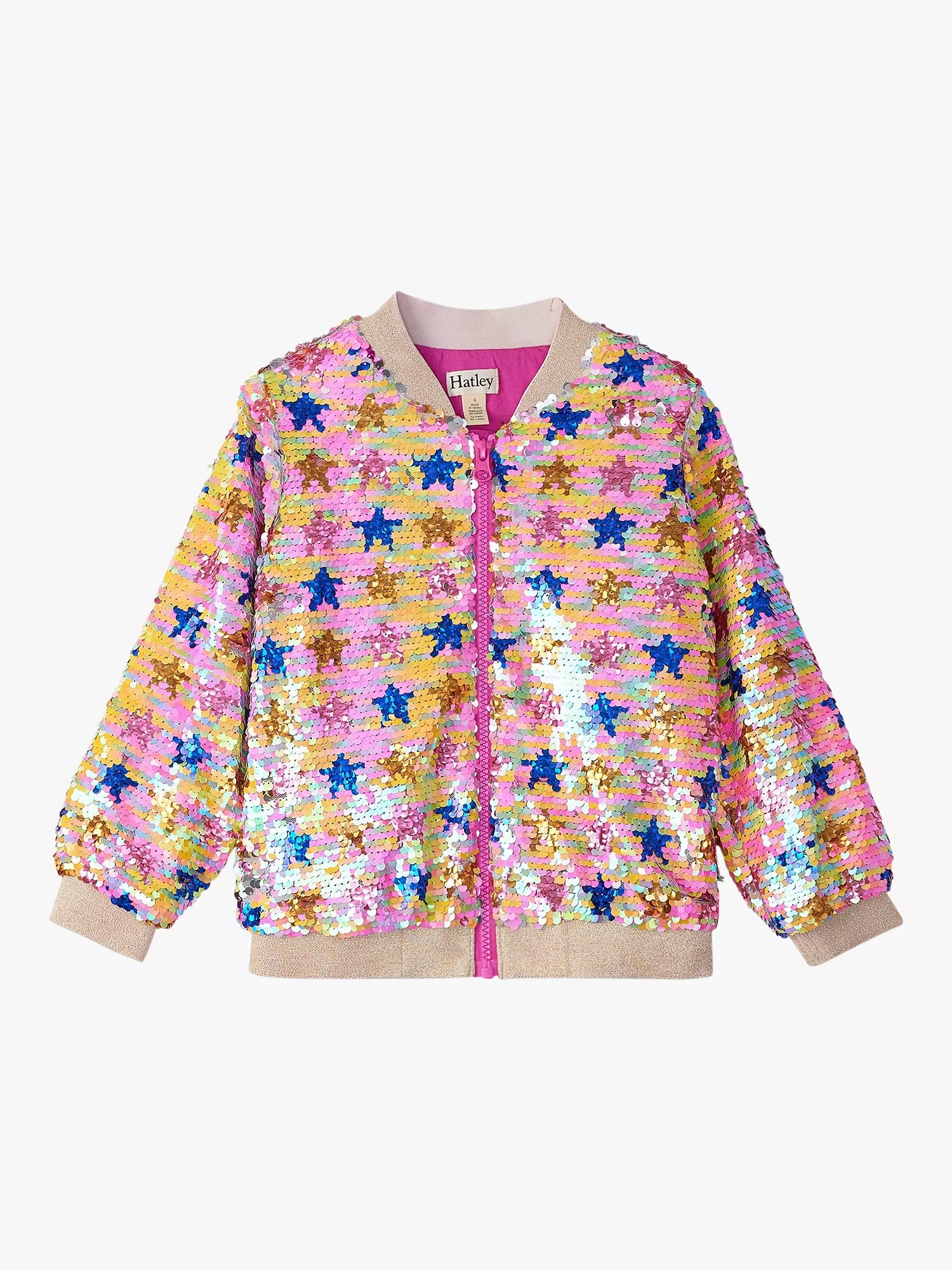 Hatley Kids Sequin Bomber Jacket Pink