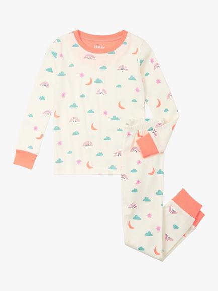Hatley Kids' Charms Organic Cotton Pyjamas, Cream, Cream