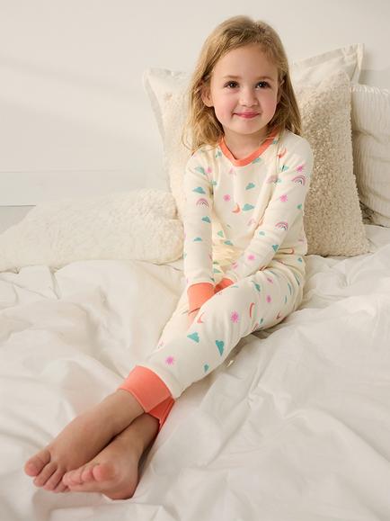 Hatley Kids' Charms Organic Cotton Pyjamas, Cream - view 2, Cream