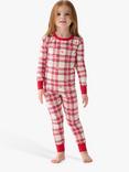 Hatley Kids' Hearts Plaid Pyjama Set, Pink/Multi