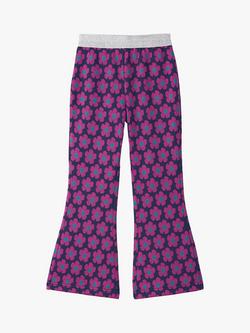 Hatley Kids' Floral Flared Trousers, Patriot Blue, Patriot Blue