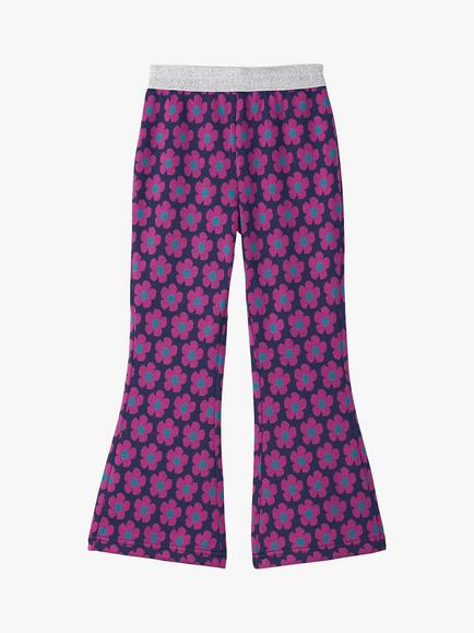 Hatley Kids' Floral Flared Trousers, Patriot Blue, Patriot Blue