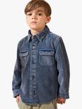 Angel & Rocket Kids' Charlie Cotton Corduroy Shirt, Blue