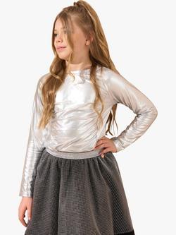 Angel & Rocket Kids' Metallic Jersey Top, Silver, Silver