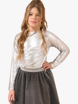 Angel & Rocket Kids' Metallic Jersey Top, Silver - view 2, Silver