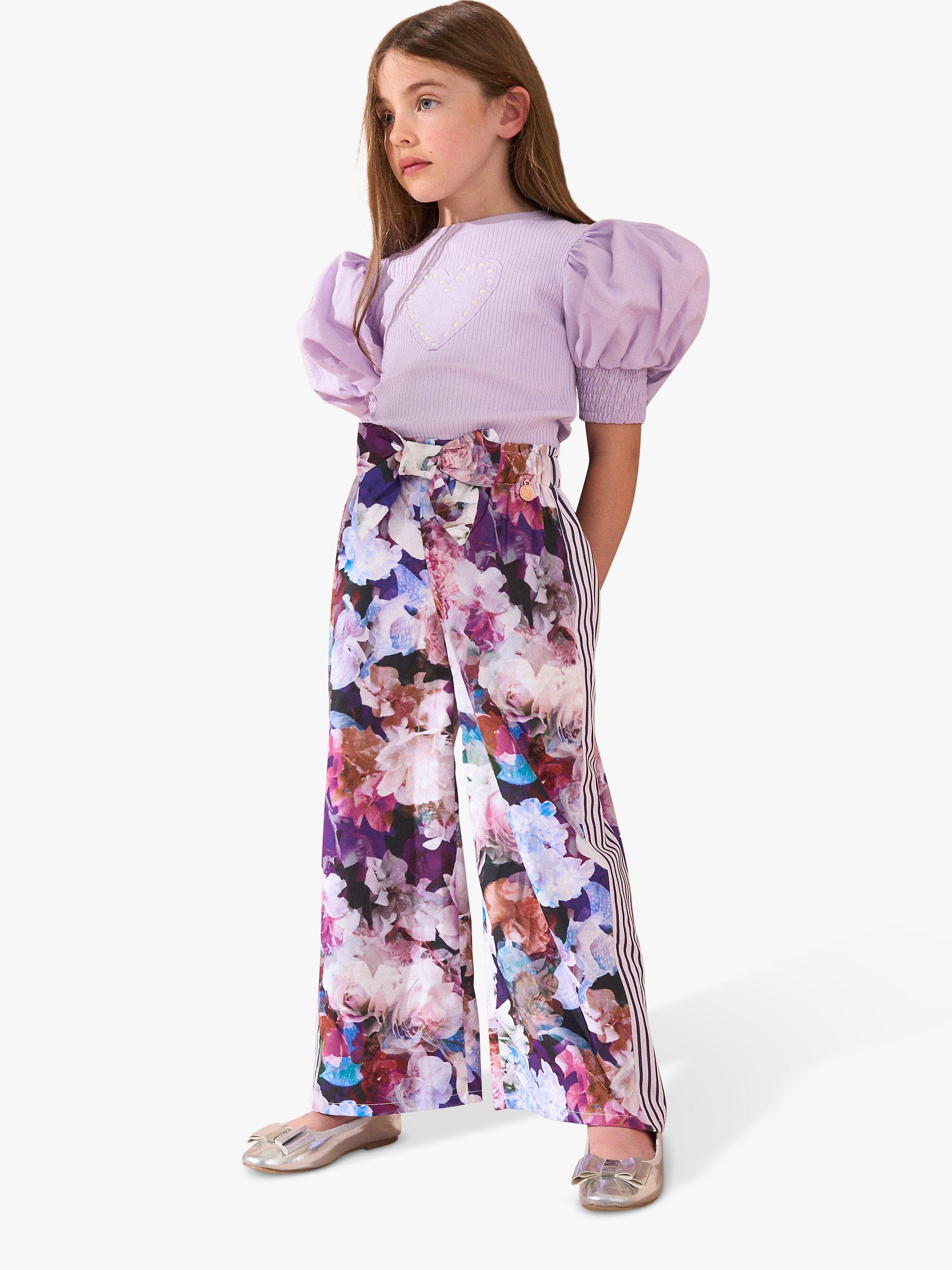 Product image 4 of 7, which shows Angel & Rocket Agatha Rib Heart Top, Purple, 3-4 years