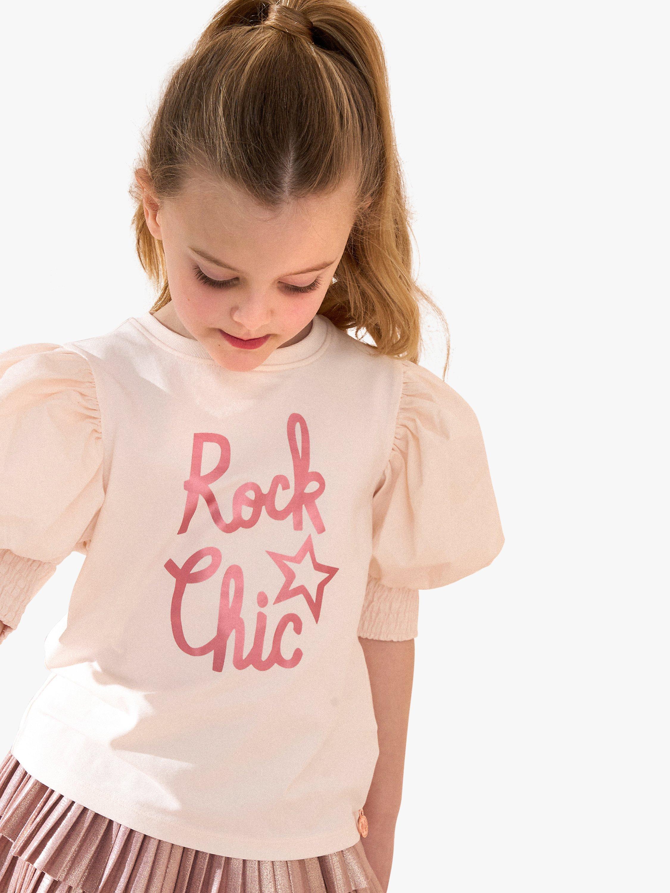 Product image 3 of 7, which shows Angel & Rocket Kids' Heidi Rock Chic T-Shirt, Blush, 3-4 years