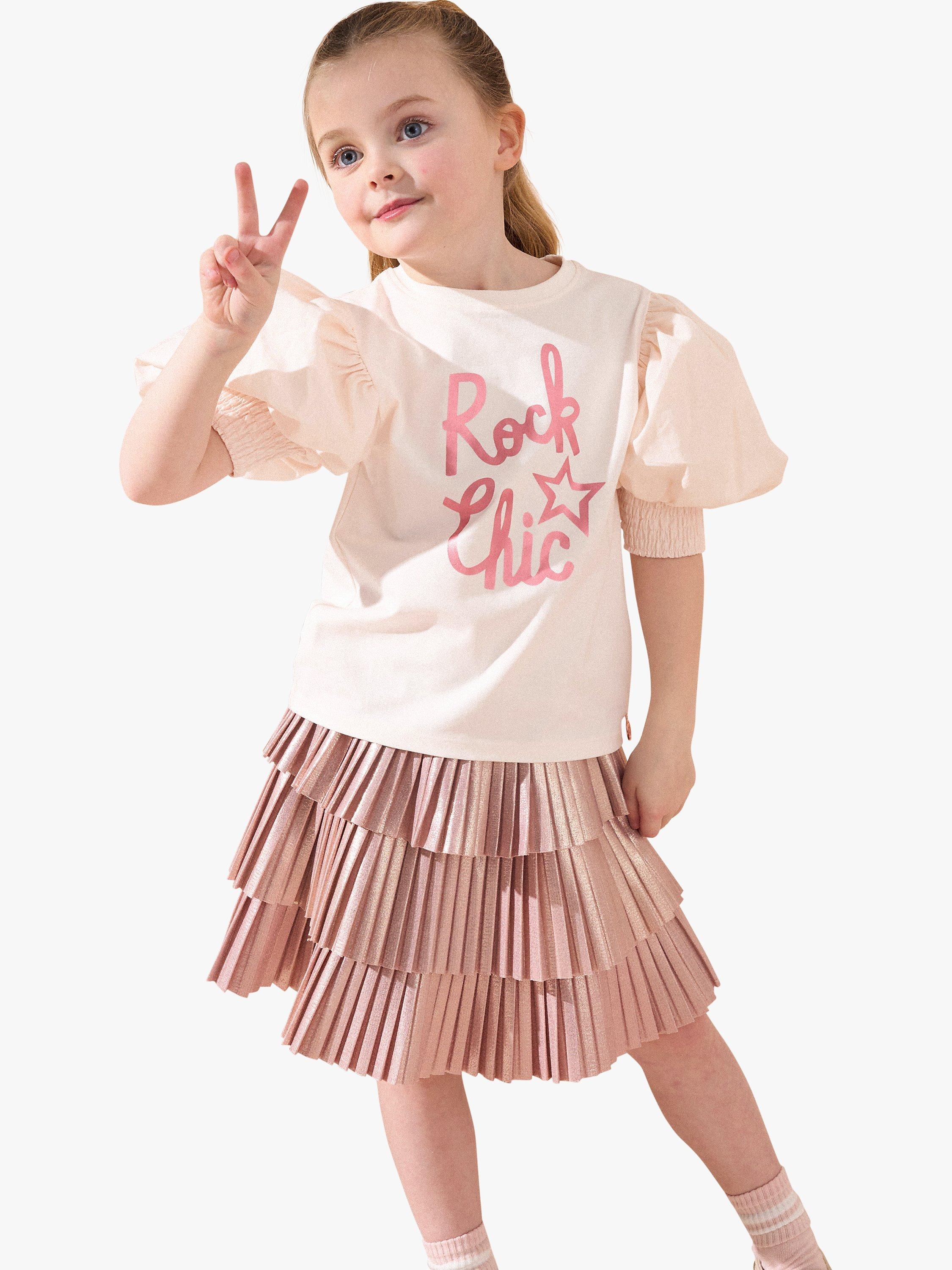 Product image 4 of 7, which shows Angel & Rocket Kids' Heidi Rock Chic T-Shirt, Blush, 3-4 years