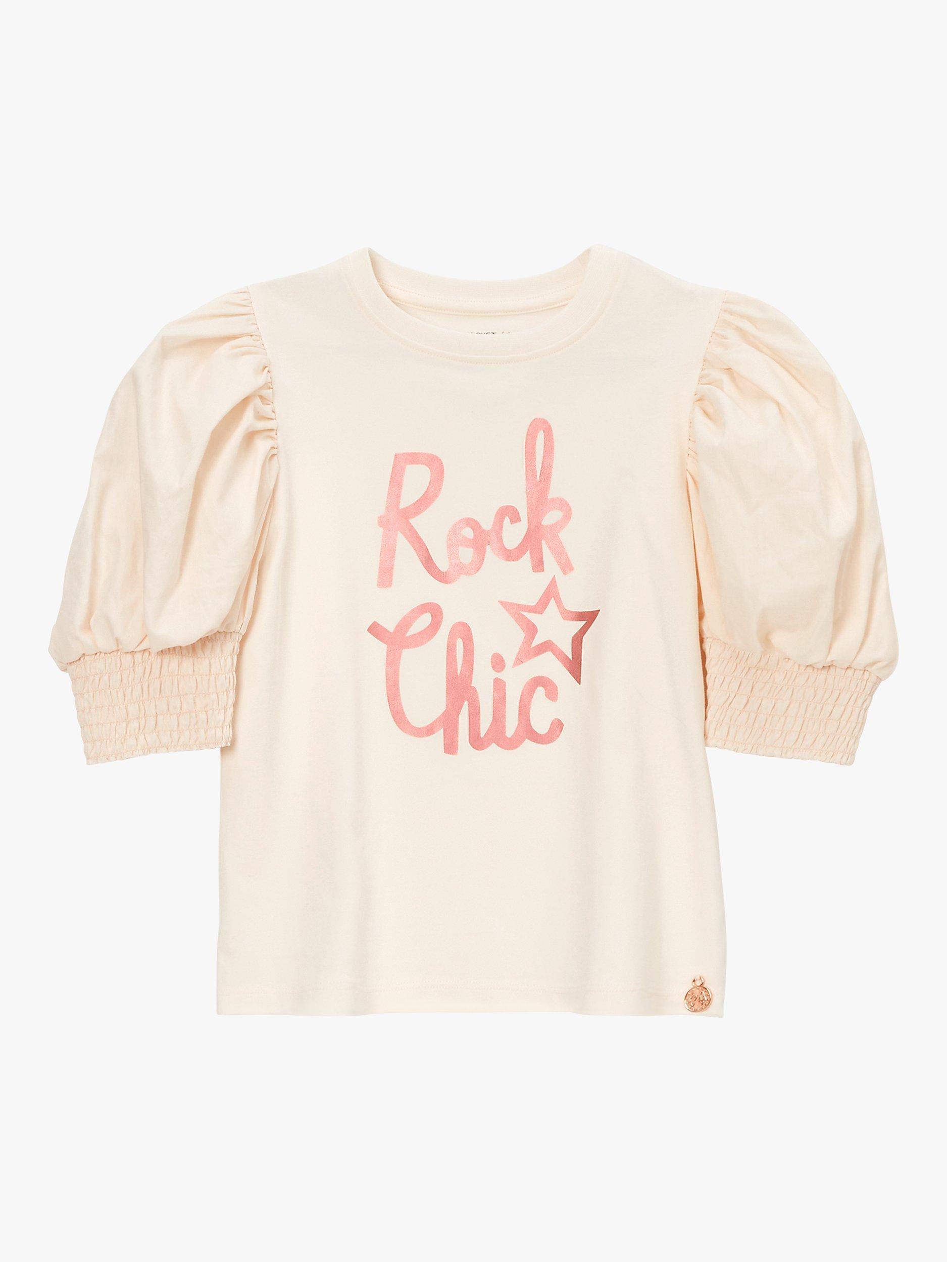 Product image 5 of 7, which shows Angel & Rocket Kids' Heidi Rock Chic T-Shirt, Blush, 3-4 years