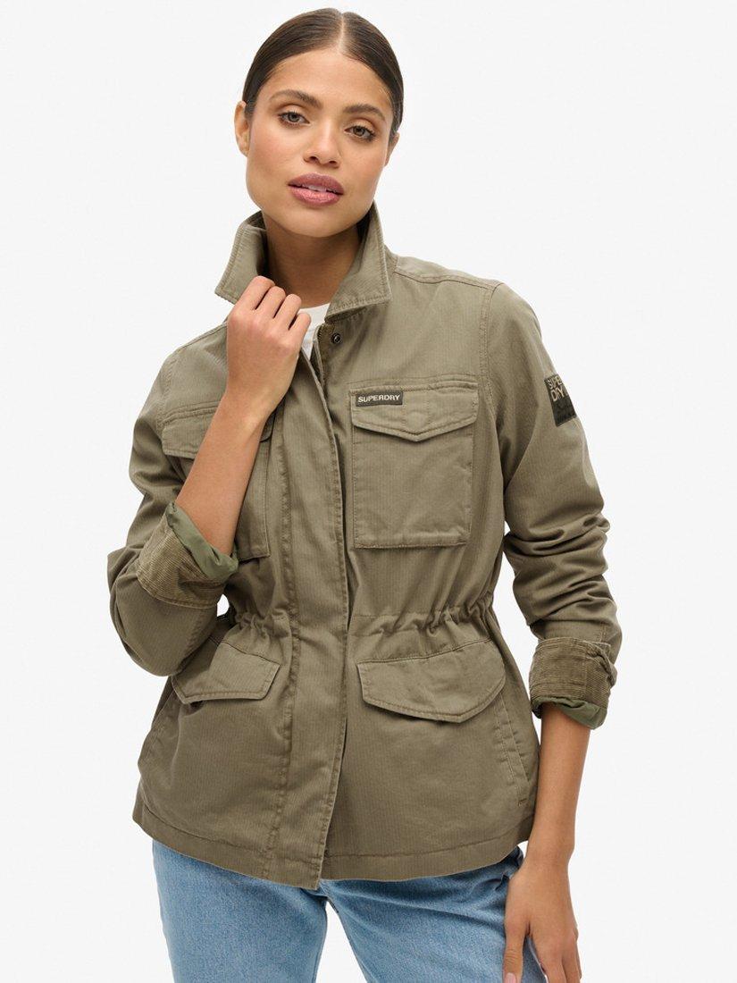 Superdry Embroidered M65 Military Jacket Moss Khaki