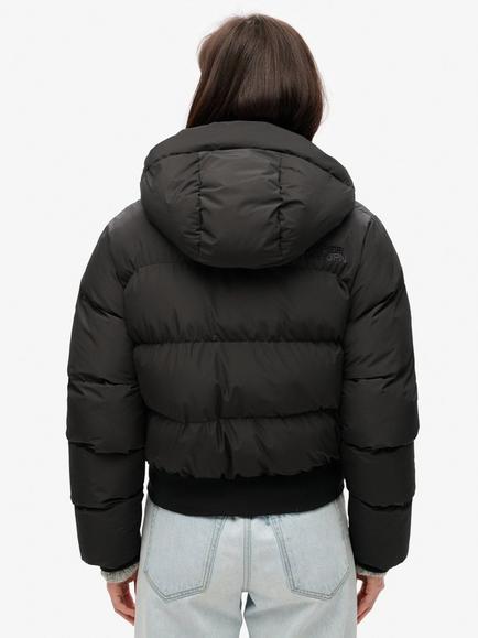 Superdry Hooded Sports Puffer Bomber Jacket, Black - view 2, Black