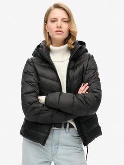 Superdry Hooded Fuji Quilted Padded Jacket, Black