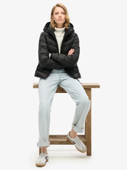 Superdry Hooded Fuji Quilted Padded Jacket - view 2, Black