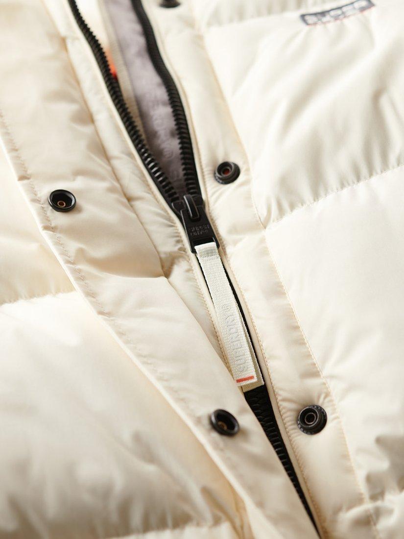 Product image 6 of 7, which shows Superdry Sports Puffer Cropped Jacket, Off White, 8