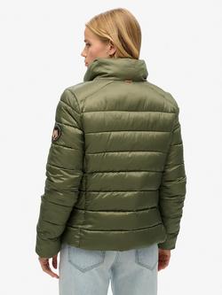 Superdry Fuji Quilted Padded Jacket - view 2, Dusty Olive Green