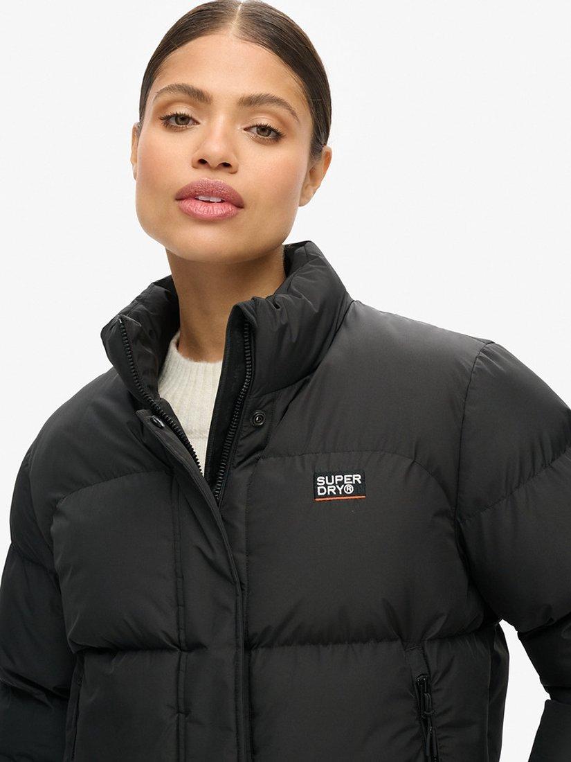 Product image 4 of 5, which shows Superdry Sports Puffer Cropped Jacket, Black, 8