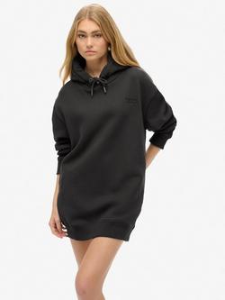 Superdry Essential Hoodie Dress, Bison Black, Bison Black