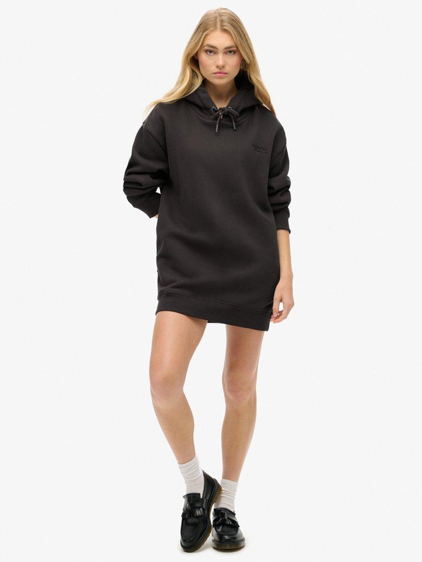 Product image 3 of 5, which shows Superdry Essential Hoodie Dress, Bison Black, 6-8