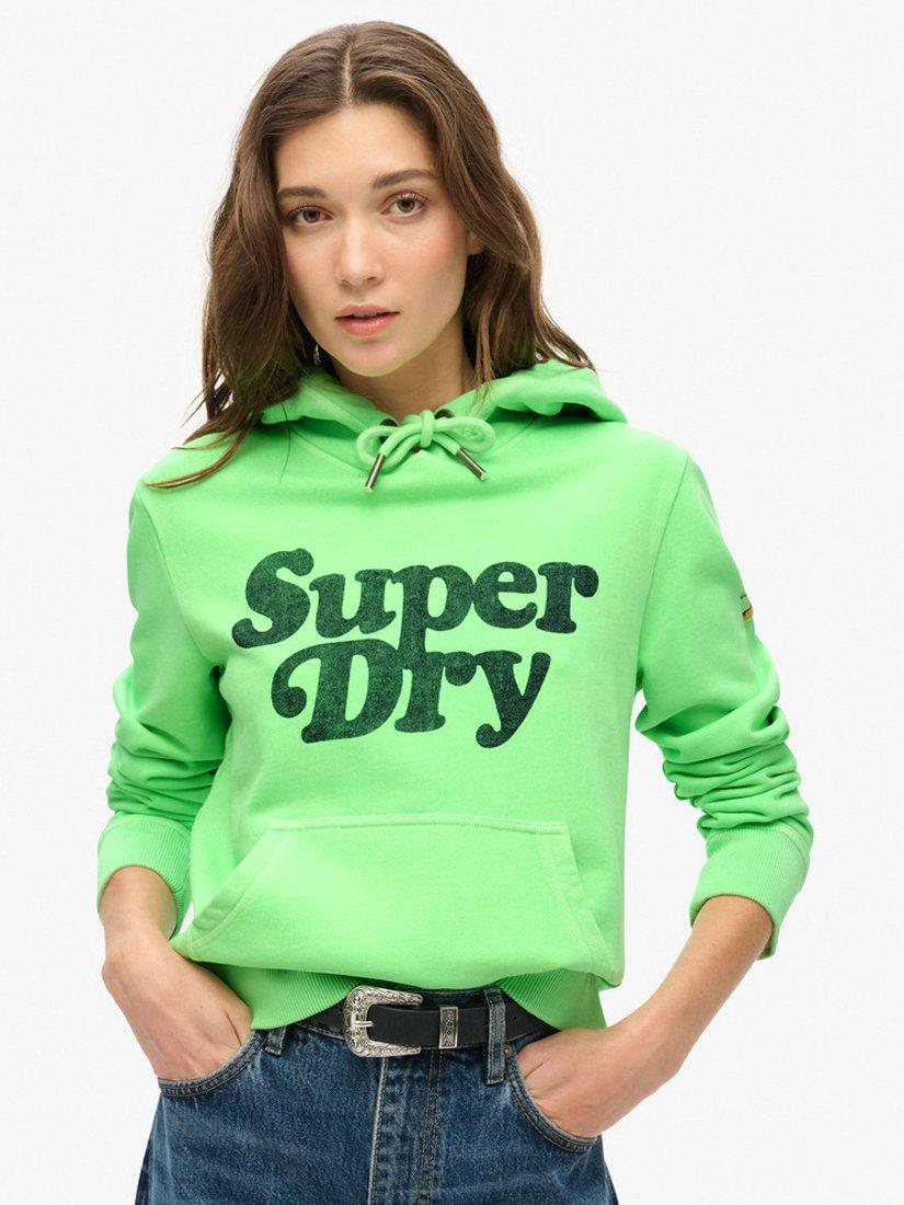 Superdry Cooper Tonal Logo Hoodie, Neo Mint Green