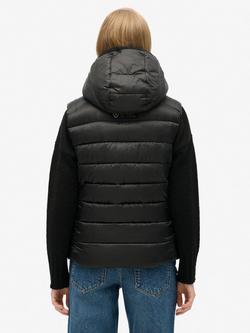 Superdry Fuji Padded Hooded Gilet - view 2, Black