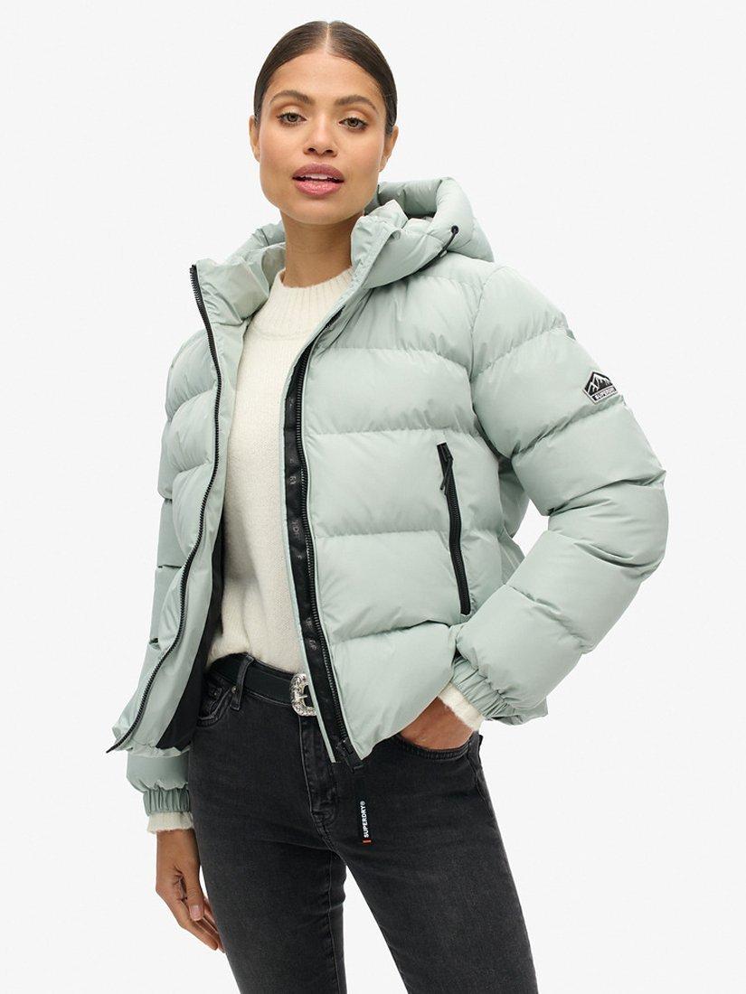 Product image 5 of 7, which shows Superdry Hooded Sports Puffer Jacket, Puritan Grey, 8