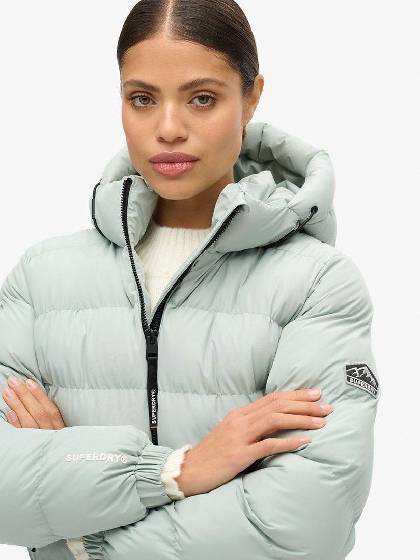 Product image 6 of 7, which shows Superdry Hooded Sports Puffer Jacket, Puritan Grey, 8