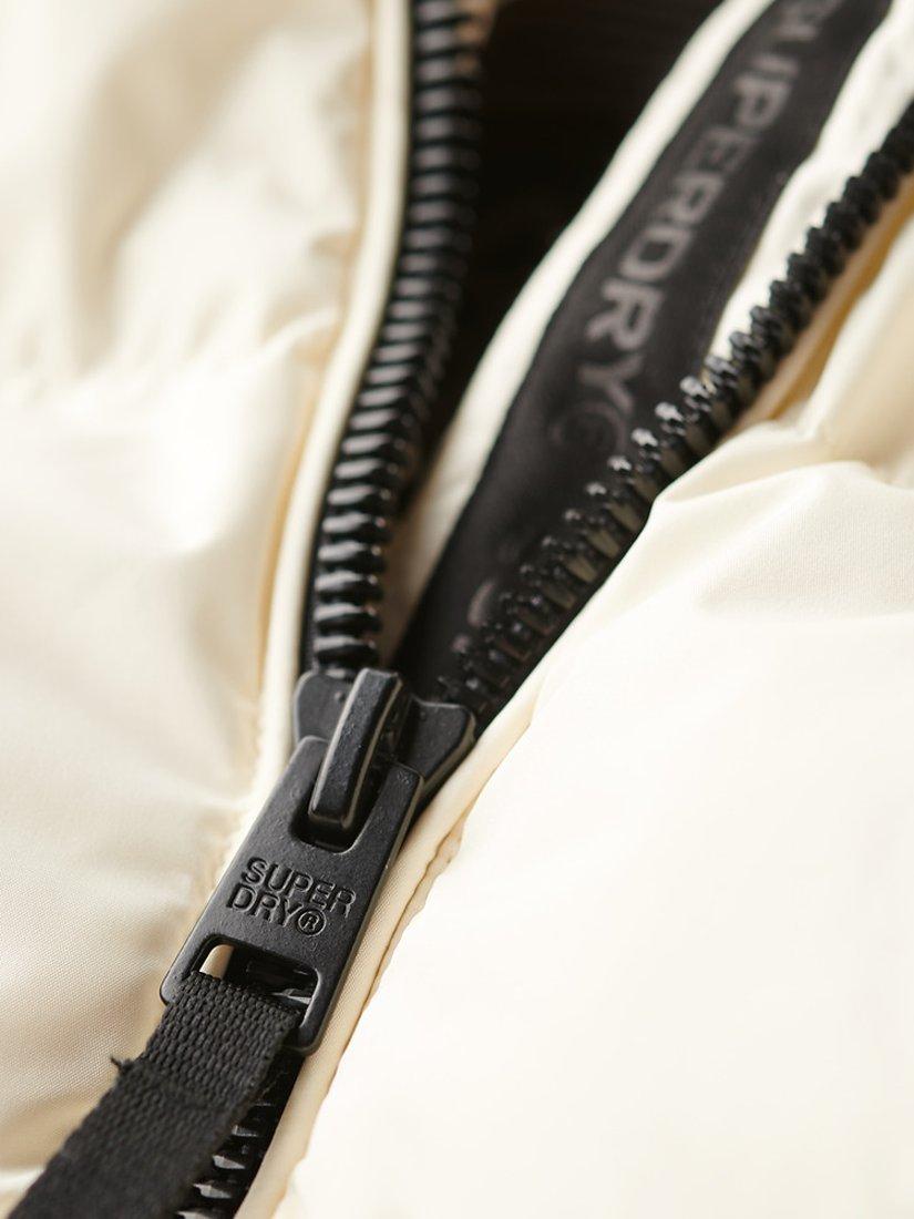 Product image 3 of 7, which shows Superdry Hooded Sports Puffer Jacket, Off White, 8
