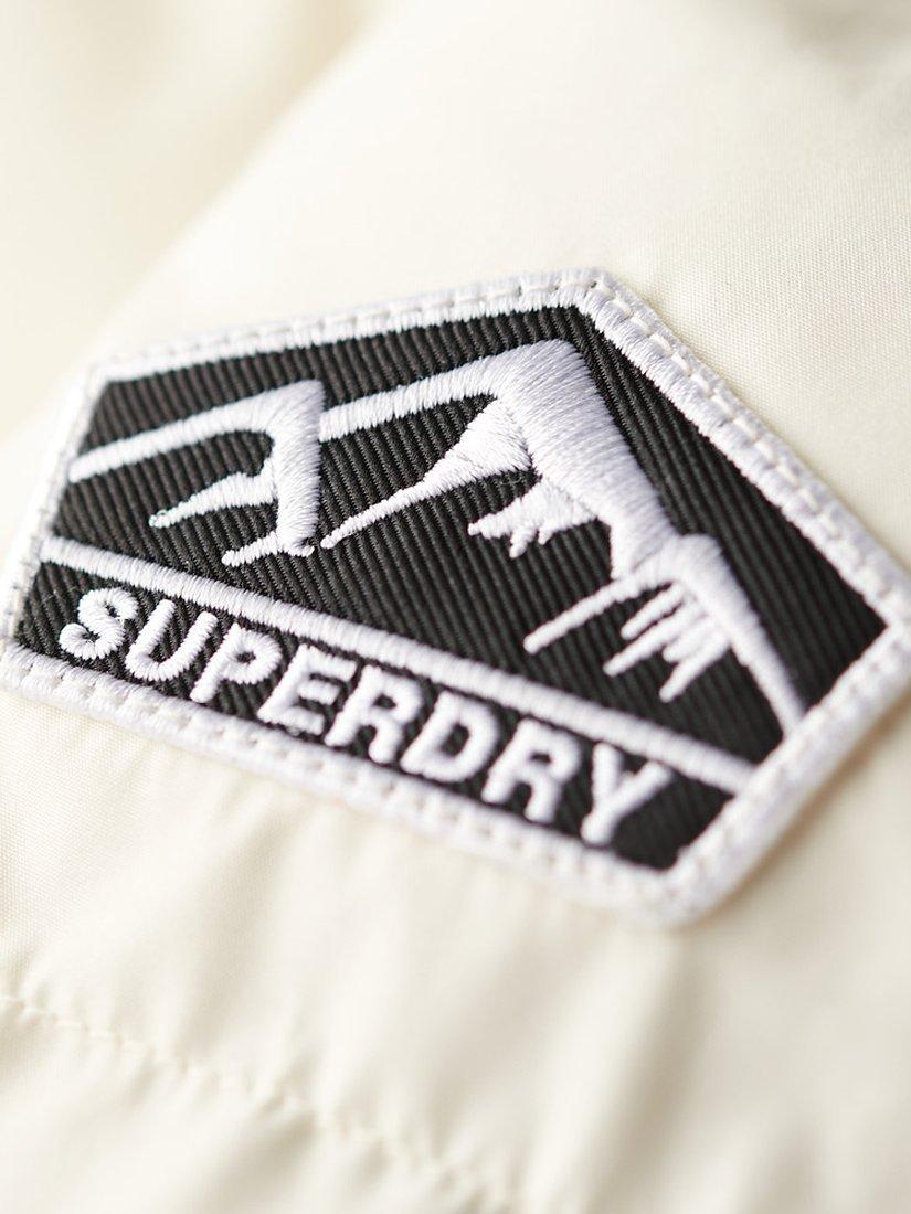 Product image 6 of 7, which shows Superdry Hooded Sports Puffer Jacket, Off White, 8