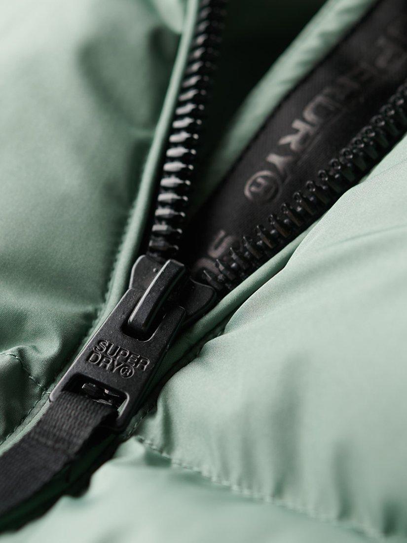 Product image 3 of 7, which shows Superdry Hooded Sports Puffer Jacket, Laurel Khaki, 8