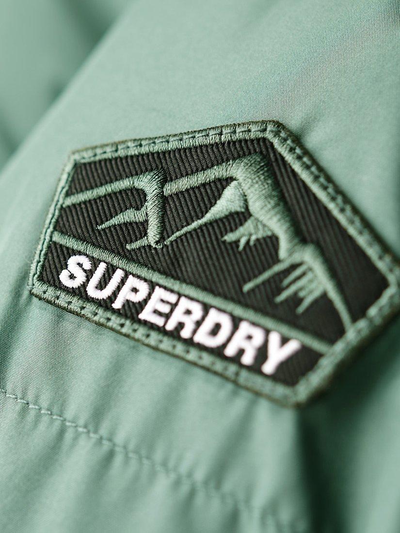 Product image 6 of 7, which shows Superdry Hooded Sports Puffer Jacket, Laurel Khaki, 8