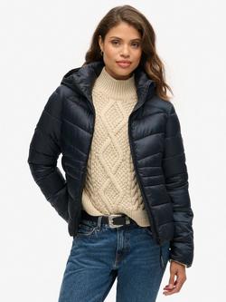 Superdry Hooded Fuji Quilted Padded Jacket, Eclipse Navy