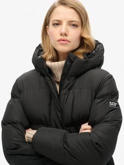 Superdry Hooded Five Baffle Sports Puffer Jacket, Black - view 2, Black