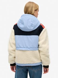 Superdry Hooded Fleece Jacket - view 2, Urban Cream/Multi