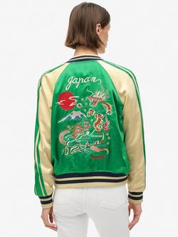 Superdry Sukajan Embroidered Bomber Jacket - view 2, Bowling Green/Multi
