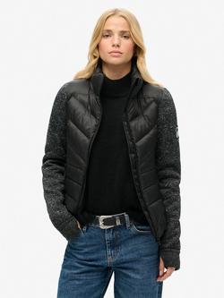 Superdry Storm Knit Hybrid Jacket, Black, Black