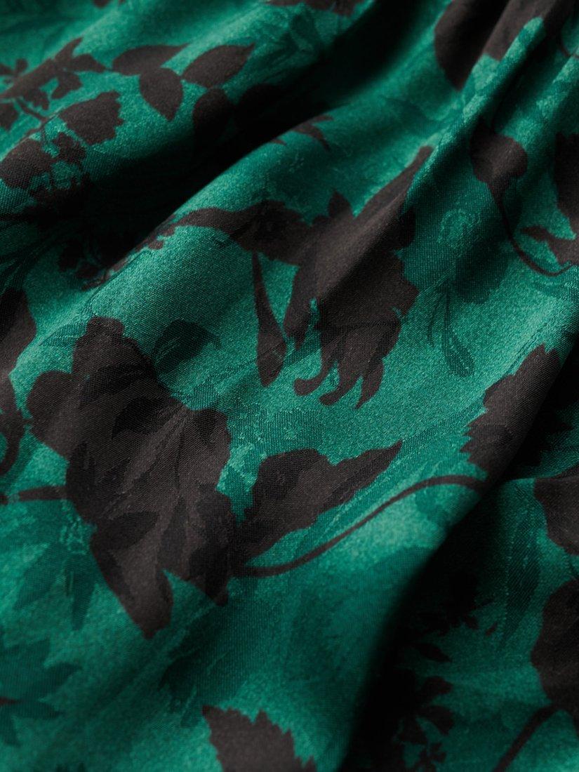 Product image 6 of 6, which shows Superdry Maxi Cowl Neck Jacquard Dress, Sketch Floral Teal, 8
