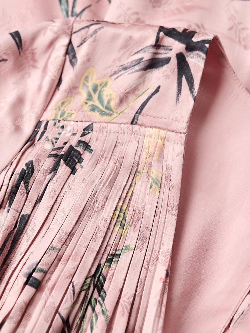 Product image 6 of 6, which shows Superdry Flare Sleeve Jacquard Mini Dress, Blush/Multi, 8