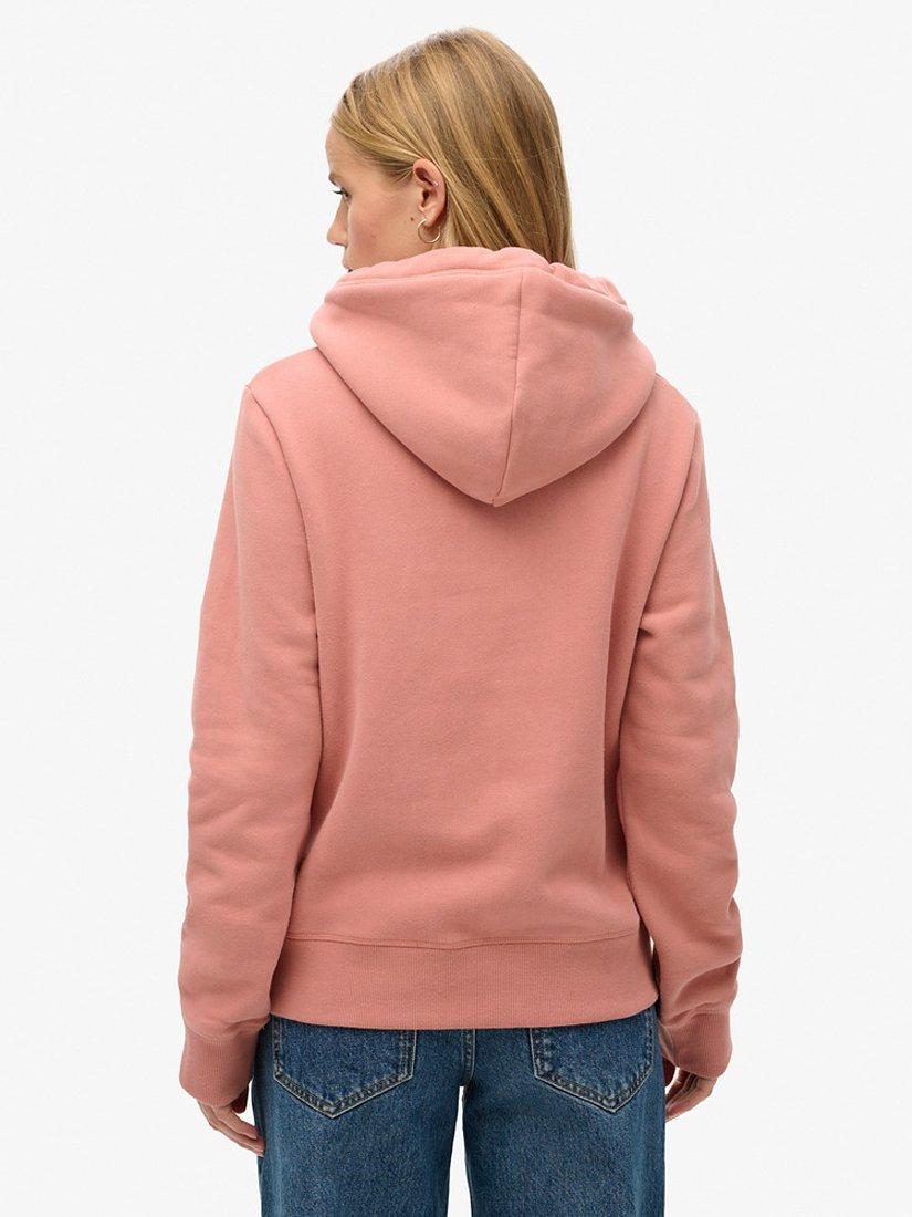 Product image 2 of 6, which shows Superdry Essential Logo Hoodie, Ash Rose, 8