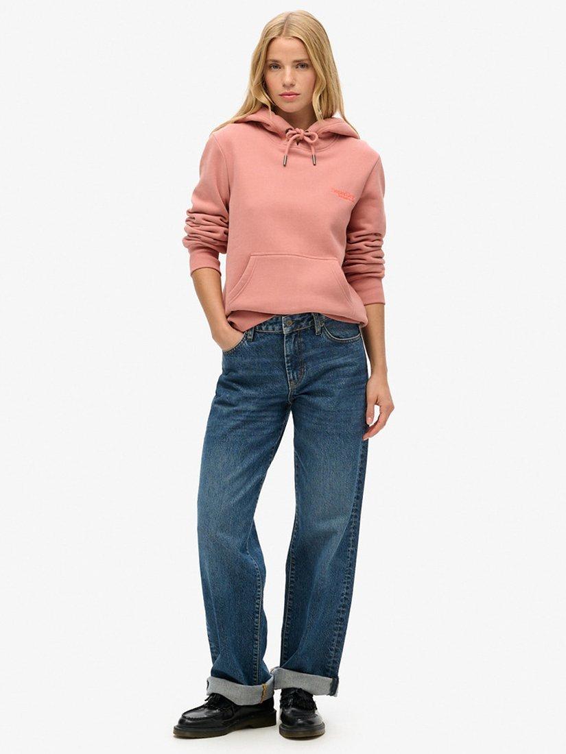Product image 3 of 6, which shows Superdry Essential Logo Hoodie, Ash Rose, 8