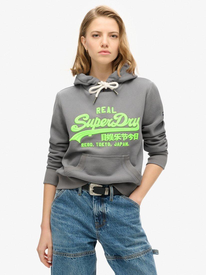 Superdry Neon Vintage Logo Embroidered Graphic Hoodie