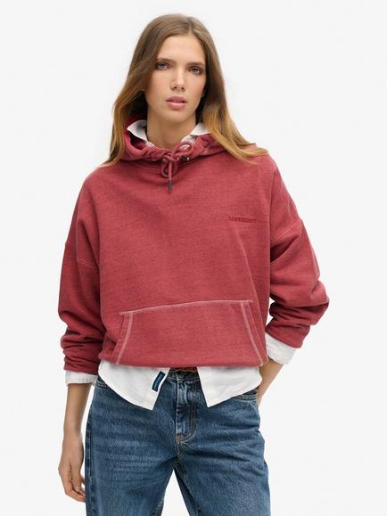 Superdry Essential Logo Overdyed Hoodie, Soft Grey, Soft Grey