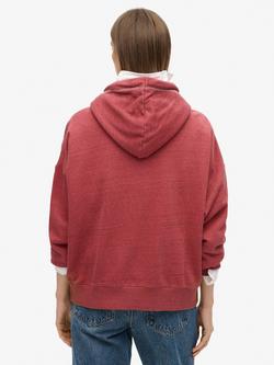 Superdry Essential Logo Overdyed Hoodie, Soft Grey - view 2, Soft Grey