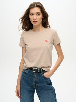 Superdry Essential Logo Fitted T-Shirt, Cobblestone Grey, Cobblestone Grey