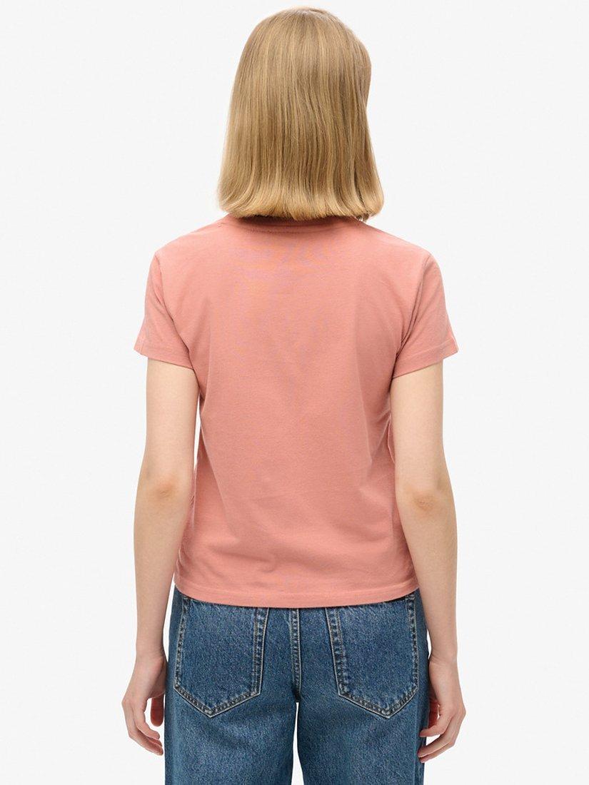 Product image 4 of 5, which shows Superdry Essential Logo Fitted T-Shirt, Ash Rose, 8