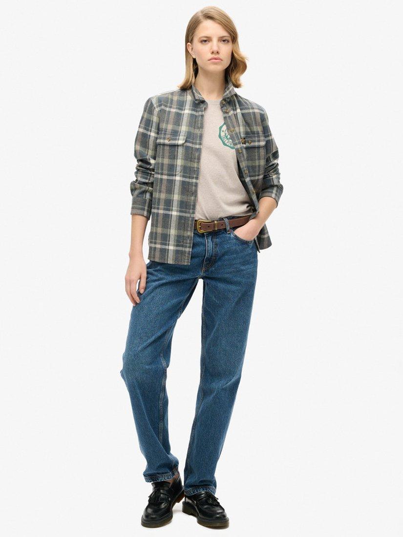 Product image 2 of 5, which shows Superdry Lo-fi Outdoor Fitted T-Shirt, Lavin Beige Marl, 8