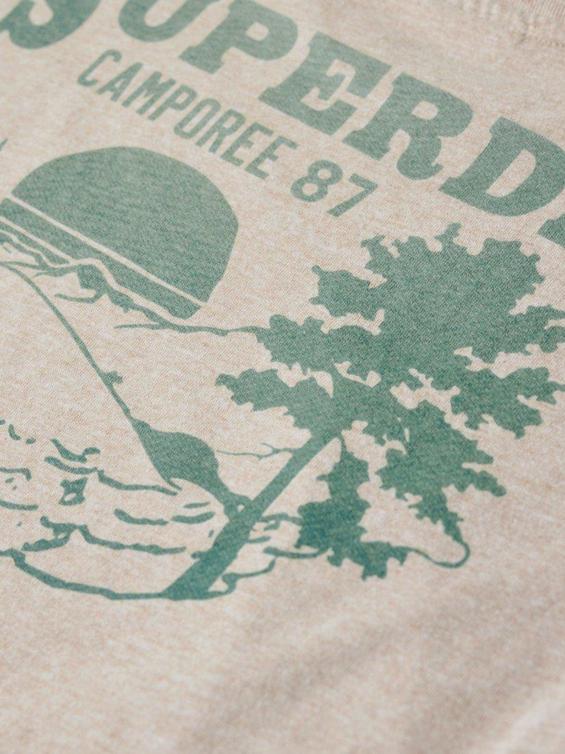 Product image 5 of 5, which shows Superdry Lo-fi Outdoor Fitted T-Shirt, Lavin Beige Marl, 8