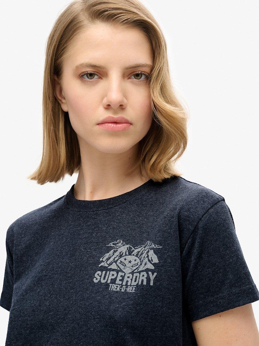 Product image 3 of 4, which shows Superdry Lo-fi Outdoor Fitted T-Shirt, Deep Indigo Navy, 8