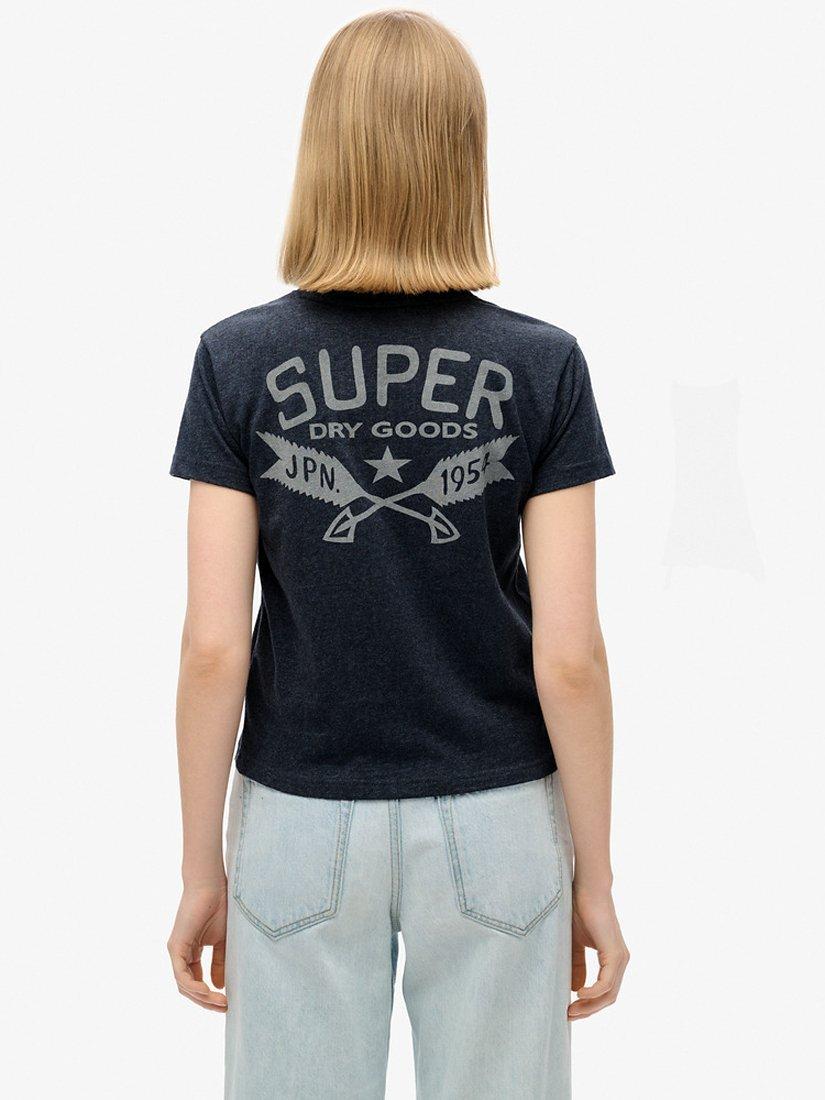 Product image 4 of 4, which shows Superdry Lo-fi Outdoor Fitted T-Shirt, Deep Indigo Navy, 8
